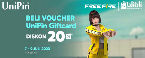 Promo Diskon 20% Voucher UniPin di 7.7 Double Date Blibli 2023